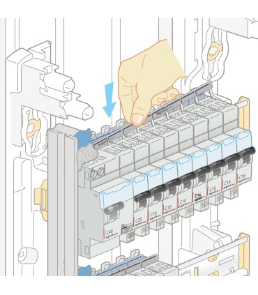 Peigne d'alimentation Phase + Neutre HX³ 13 modules