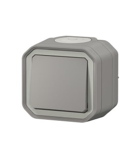 Interrupteur ou va-et-vient 10AX 250V Plexo complet saillie gris / Legrand