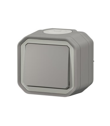 Interrupteur ou va-et-vient 10AX 250V Plexo complet saillie gris / Legrand