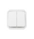 Commande double interrupteur ou poussoir lumineux Plexo composable blanc / Legrand