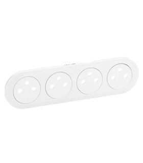 Enjoliveur Surface Céliane 4 prises 2P+T BLANC