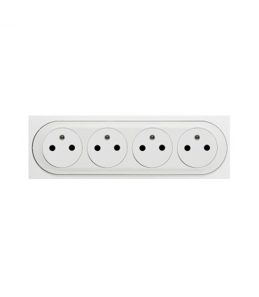 Enjoliveur Surface Céliane 4 prises 2P+T BLANC