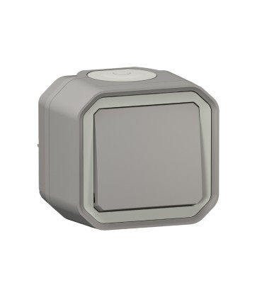 Interrupteur ou va-et-vient 10AX 250V Plexo complet saillie gris / Legrand