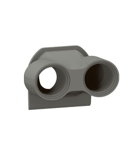 Embout presse-étoupe Plexo 2 entrées ISO20 anthracite / Legrand