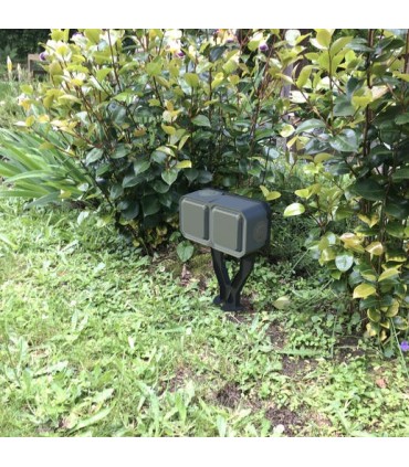 Piquet de jardin Plexo avec 2 prises précâblées anthracite / Legrand