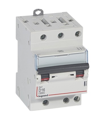 Disjoncteur DX³ 6000 3P 16A-10kA- Courbe D Peigne HX³ optimisé