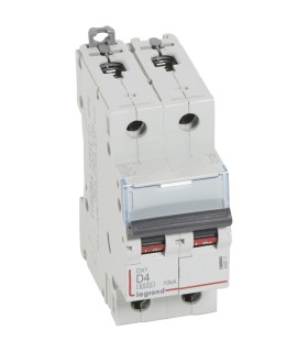 Disjoncteur DX³ 6000 2P-4A-10kA  Courbe D- peigne HX³ 2 modules