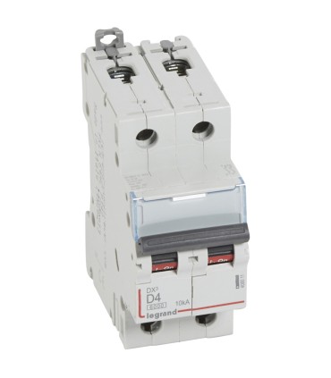 Disjoncteur DX³ 6000 2P-4A-10kA  Courbe D- peigne HX³ 2 modules