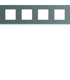 Plaque Gallery horizontale 71mm peint taupe 4 postes