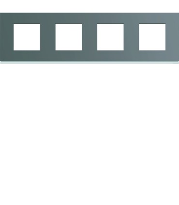 Plaque Gallery horizontale 71mm peint taupe 4 postes