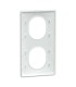 Ovalis Plaque de finition Verticale 2 postes - entraxe 71 mm - Blanc