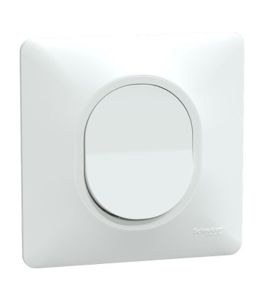 Ovalis Bouton poussoir COMPLET à fermeture - 10AX - Blanc - griffes montées