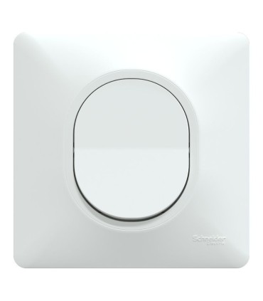 Ovalis Bouton poussoir COMPLET à fermeture - 10AX - Blanc - griffes montées