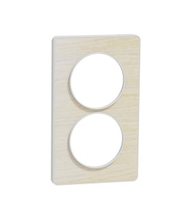 Odace Touch bois nordique avec liseré blanc plaque verticale entraxe 57mm