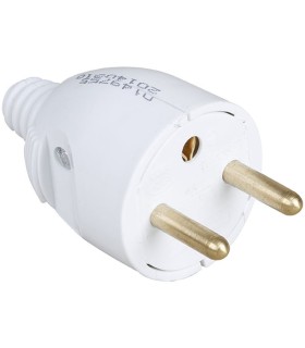 Fiche 16A male 2P+T blanche