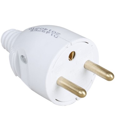 Fiche 16A male 2P+T blanche