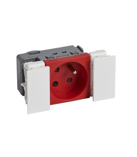 Prise 2P+T Logix à détrompage 16A -Bornes automaatiques -Rouge RAL 3020