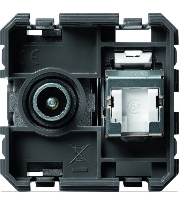 Prise gallery TV+RJ45 cat.6 STP  2 modules