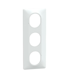 Ovalis Plaque de finition - 3 postes Vertical - entraxe 71 mm - Blanc