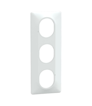Ovalis Plaque de finition - 3 postes Vertical - entraxe 71 mm - Blanc