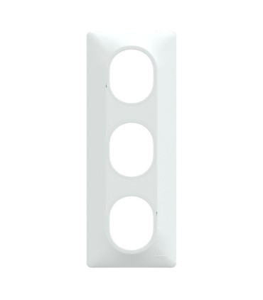 Ovalis Plaque de finition - 3 postes Vertical - entraxe 71 mm - Blanc