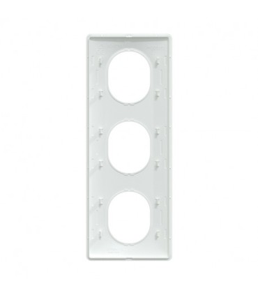 Ovalis Plaque de finition - 3 postes Vertical - entraxe 71 mm - Blanc