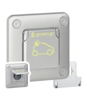 Prise Green'up Access véhicule électrique mode 1 ou 2 volet métal monophasée encastrée