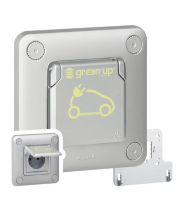 Prise Green'up Access véhicule électrique mode 1 ou 2 volet métal monophasée encastrée