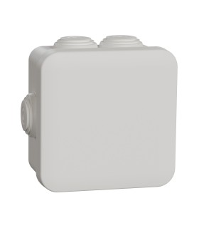 Boite de dérivation 80x80x45 Blanche avec embouts