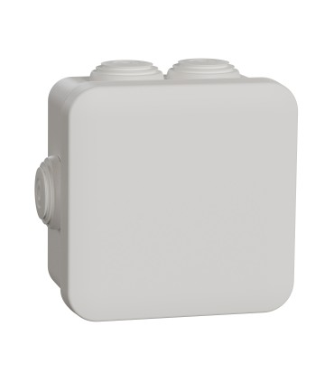 Boite de dérivation 80x80x45 Blanche avec embouts