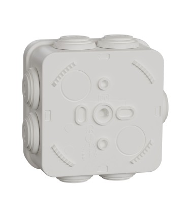 Boite de dérivation 80x80x45 Blanche avec embouts