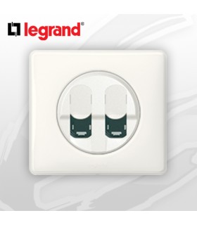 Prise Double RJ45 Cat 6 complète Legrand Céliane Blanc Yesterday