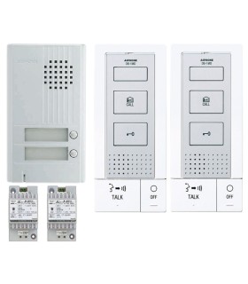 Kit audio 1 platine alu saillie, 2 postes mains-libres et 2 transformateurs