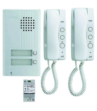 Kit Portier audio 1 platine + 2 combinés audio 2 fils intégral