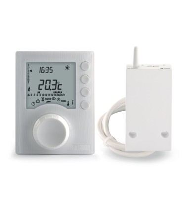 Thermostat chaudière PAC programmable radio piles Tybox 1137