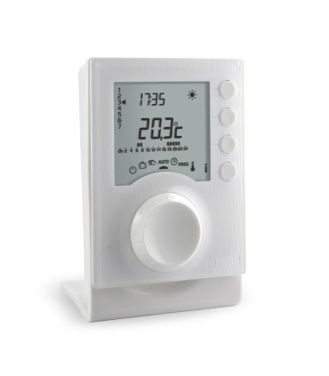 Thermostat chaudière PAC programmable radio piles Tybox 1137