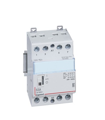 Contacteur de puissance bobine 230 V~  4P - 250 V~ 63 A - 4F - 3 modules