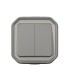 Commande double interrupteur ou poussoir Plexo complet saillie gris / Legrand