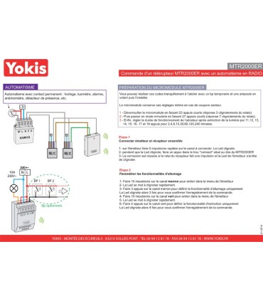 Télérupteur Filaire/Radio temporisable modulaire 10A
