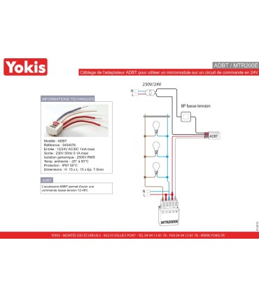 Télérupteur encastré temporisé  2000W