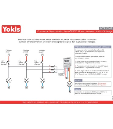 Télérupteur encastré temporisé  2000W