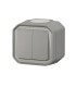 Commande double interrupteur ou poussoir Plexo complet saillie gris / Legrand