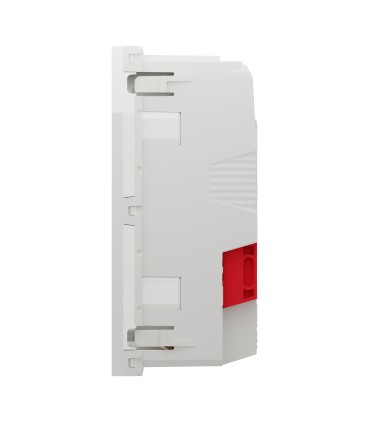 Unica prise double 2P+T standard allemand 45° - bornier à vis - Blanc - méca seul