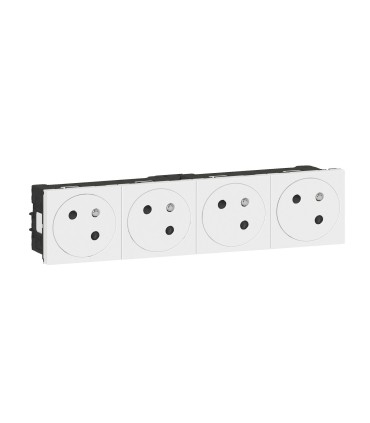 Prise 4x2P+T Surface Mosaic Link raccordement latéral 8 modules blanc