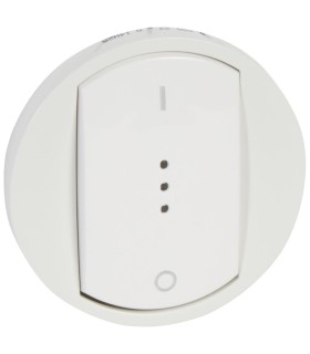 Enjoliveur Céliane doigt large pour interrupteur bipolaire à voyant - Blanc