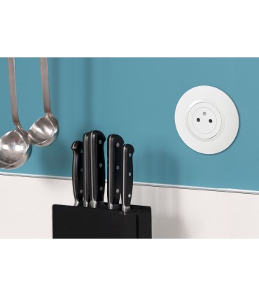 Prise Dooxie 2P+T Surface complète plaque ronde