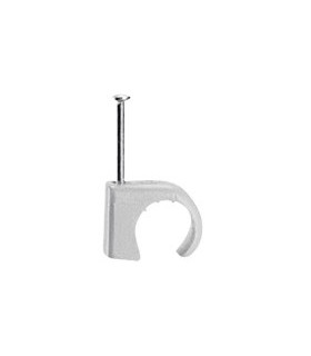 20 cavaliers souples Multifix gris pour câbles Ø 14mm à 20mm Pointe Ø 2,5mm - longueur 40mm