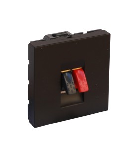 Prise haut-parleur Mosaic 2 modules noir mat