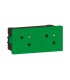 Double prise 2P+T Surface Mosaic Link raccordement latéral 4 modules vert