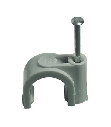 100 attaches Fixfor pour câble et tube ø 16mm grises RAL7035